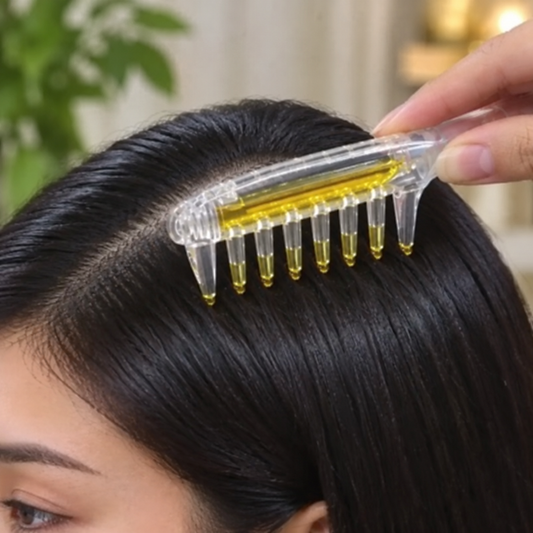 Oil Applicator Comb for Hair – Scalp Massage & Hair Oil Dispenser Brush