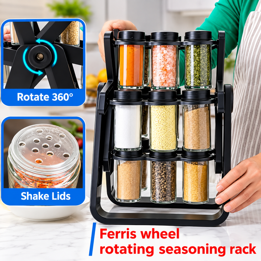 360° Rotating Spice Rack – Multi-Tier Kitchen Spice Organizer