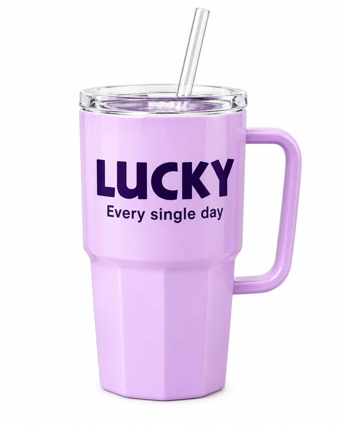 Lucky Glass Sipper with Lid & Straw | BPA-Free Reusable Drinking Cup for Hot & Cold Beverages