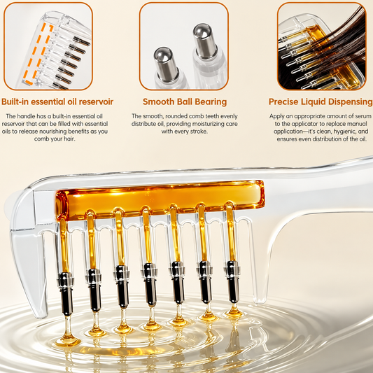 Oil Applicator Comb for Hair – Scalp Massage & Hair Oil Dispenser Brush