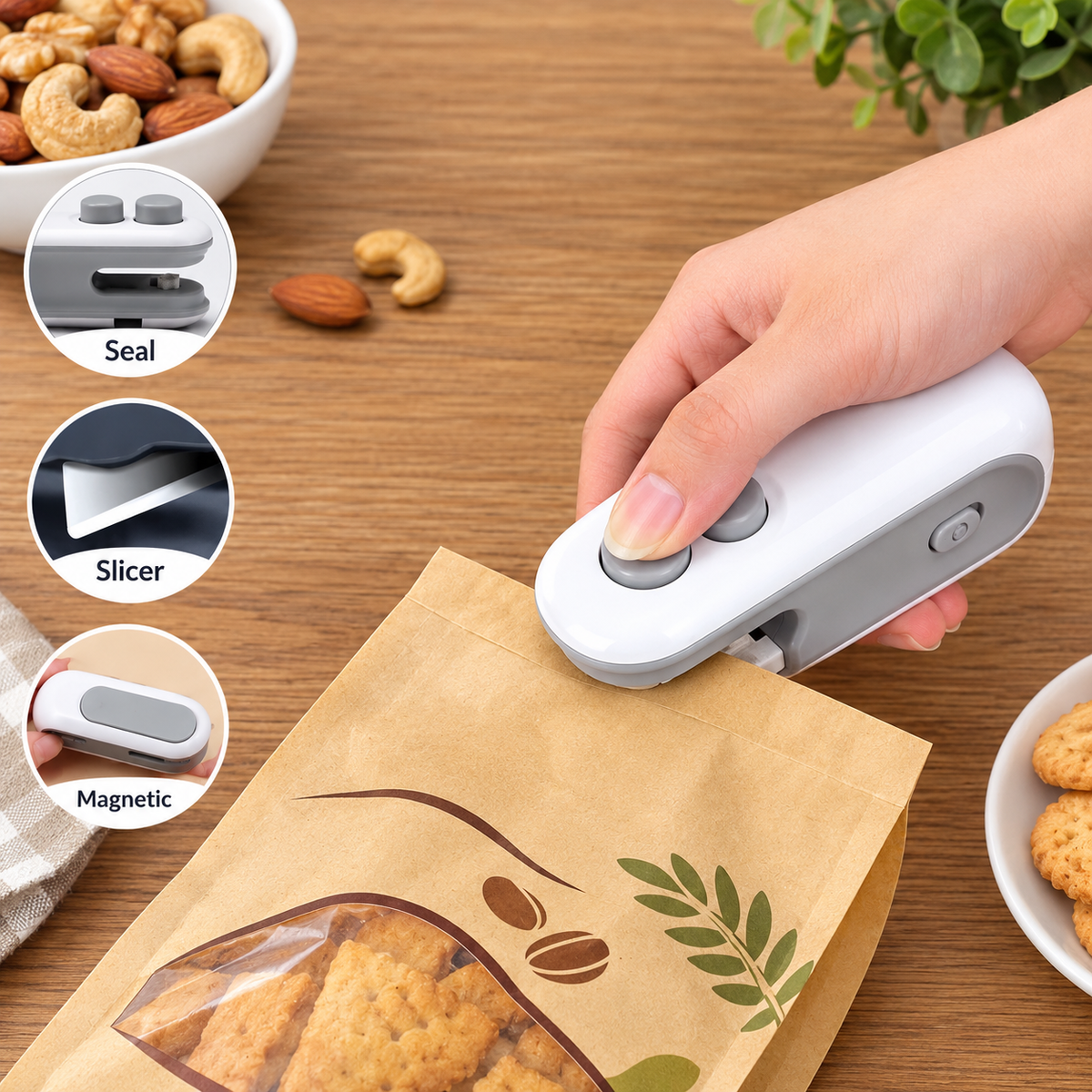 2-in-1 Mini Heat Bag Sealer with Cutter – Portable Food Sealing Tool
