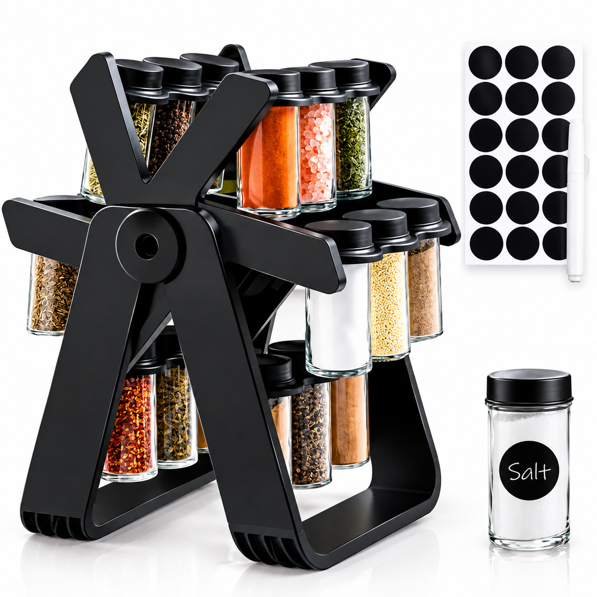 360° Rotating Spice Rack – Multi-Tier Kitchen Spice Organizer