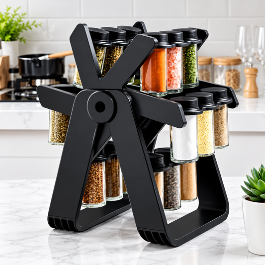 360° Rotating Spice Rack – Multi-Tier Kitchen Spice Organizer