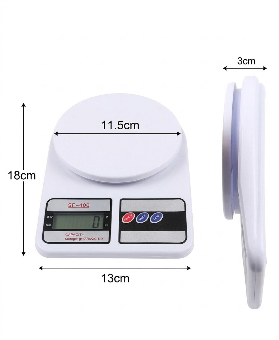 Digital Kitchen Scale SF-400 – 10KG Electronic Food Weighing Scale