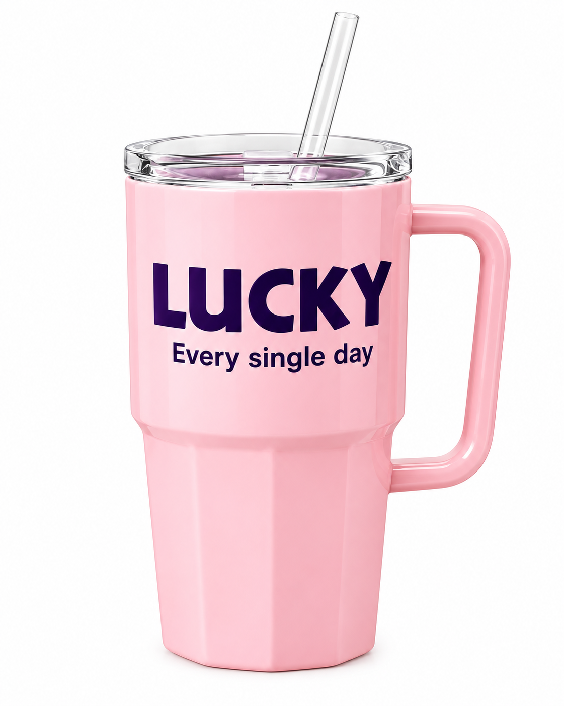 Lucky Glass Sipper with Lid & Straw | BPA-Free Reusable Drinking Cup for Hot & Cold Beverages