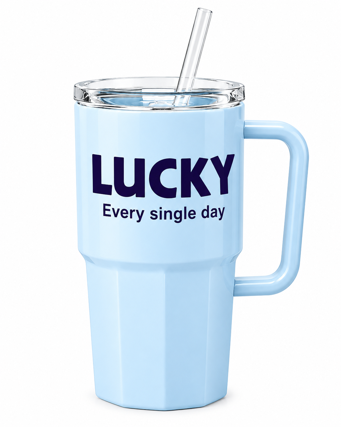 Lucky Glass Sipper with Lid & Straw | BPA-Free Reusable Drinking Cup for Hot & Cold Beverages