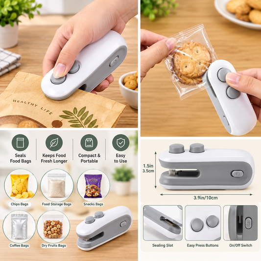 2-in-1 Mini Heat Bag Sealer with Cutter – Portable Food Sealing Tool