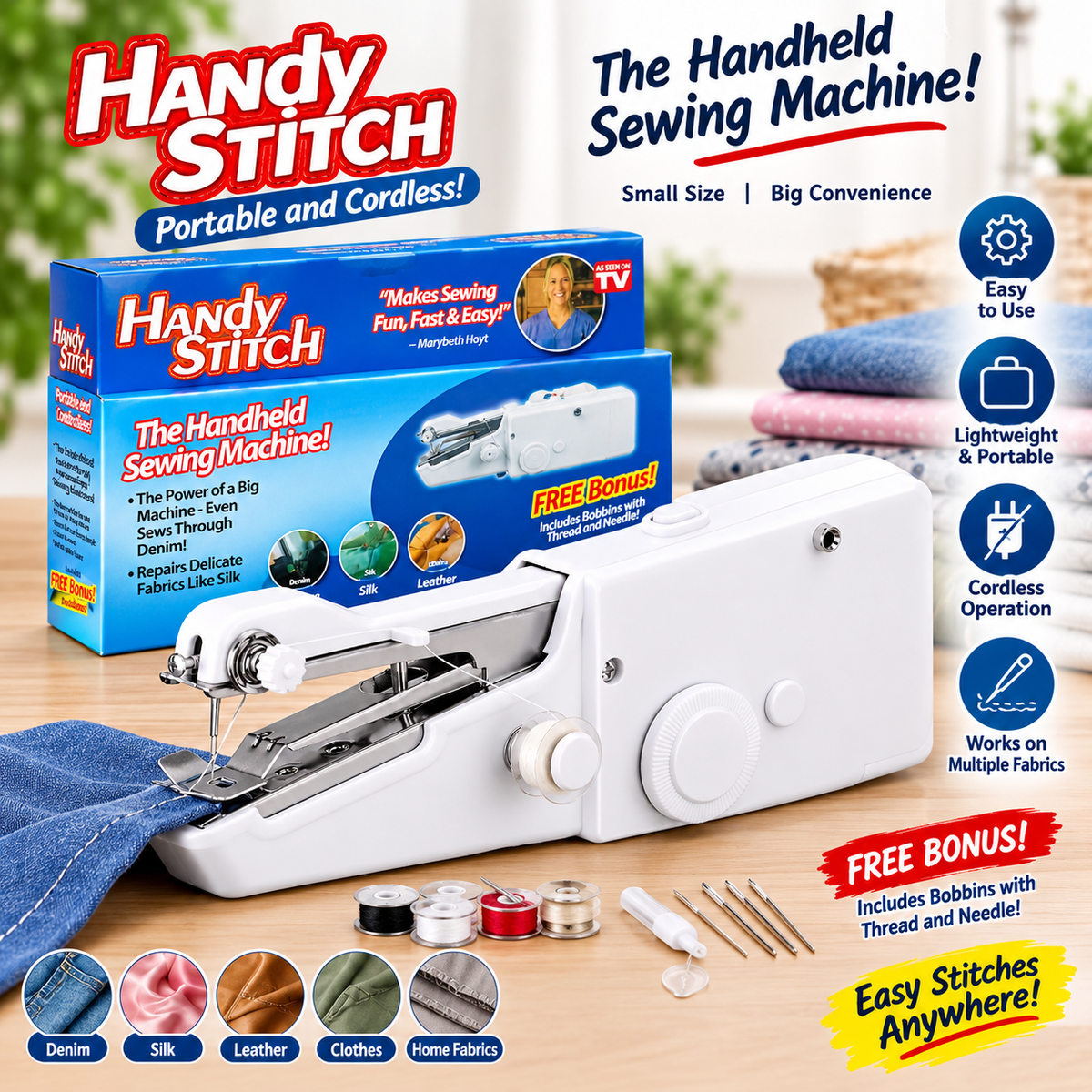 Handy Stitch Portable Handheld Sewing Machine