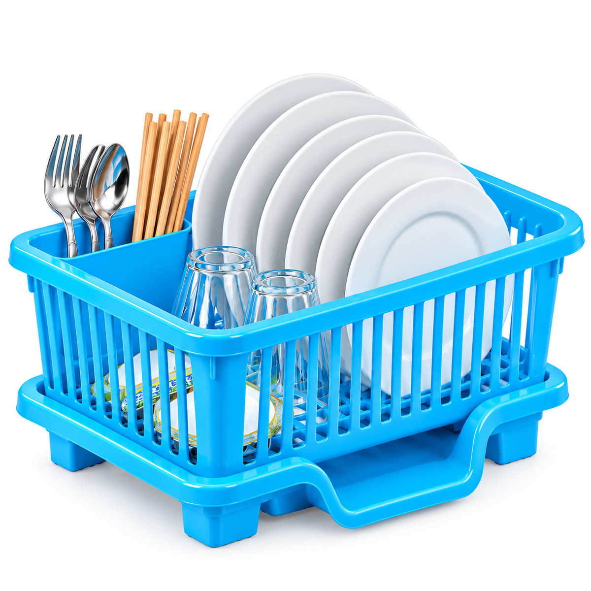 2-Tier Dish Drying Rack with Drainage Tray – Kitchen Dish Organizer